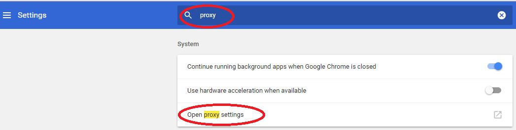 How to manually change your Proxy settings in Google Chrome